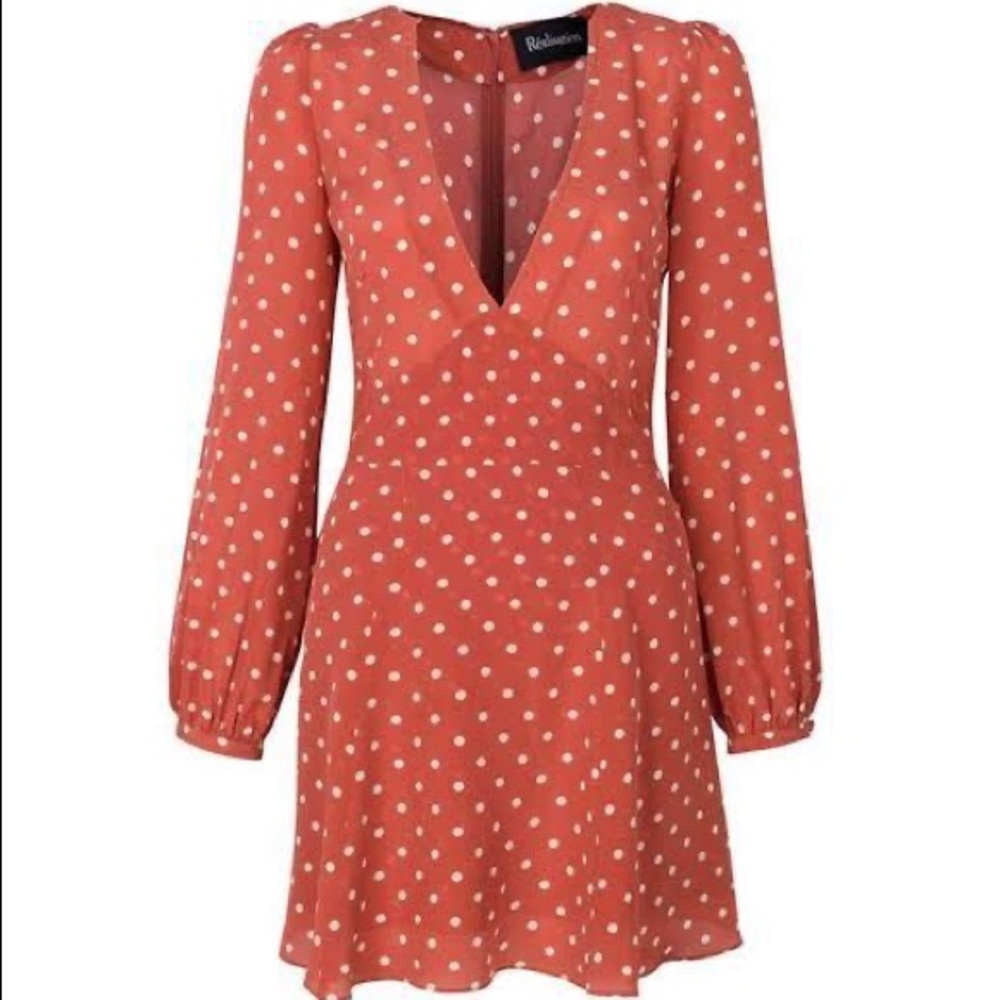 Réalisation Par Kate Dress in a Burnt Orange Polka Dot